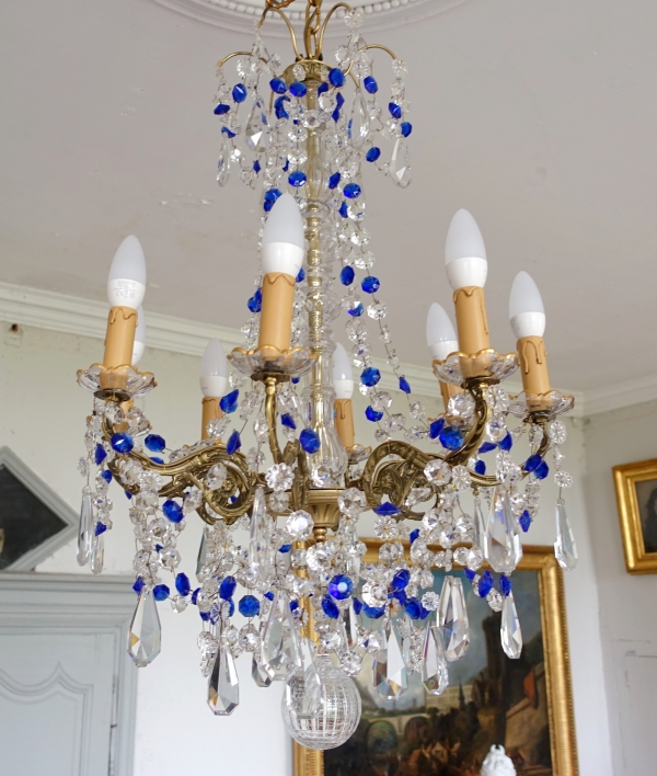 Louis XVI style Baccarat crystal and bronze chandelier, 19th century production