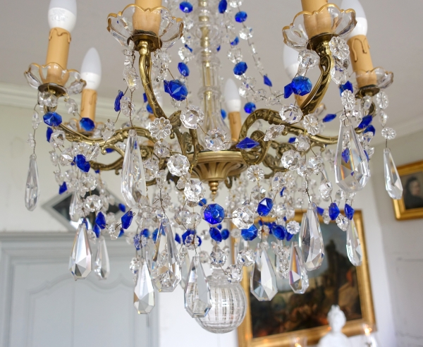 Louis XVI style Baccarat crystal and bronze chandelier, 19th century production