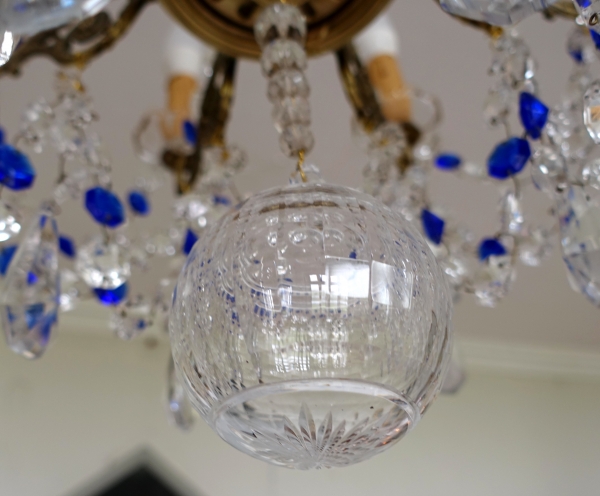Louis XVI style Baccarat crystal and bronze chandelier, 19th century production