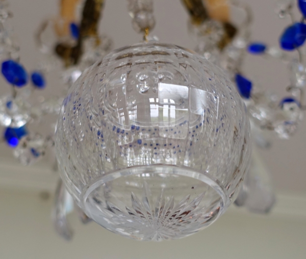 Louis XVI style Baccarat crystal and bronze chandelier, 19th century production