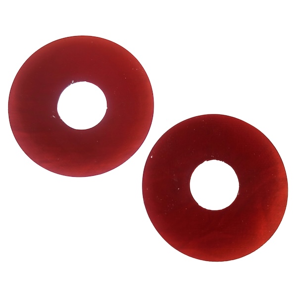 Pair of St Louis crystal bobeches, red St Louis crystal - 19th century (24 available)