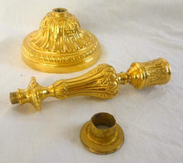 Pair of Louis XVI ormolu candlesticks, mercury gilt - 18th century
