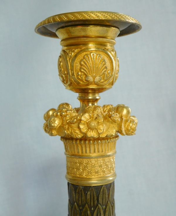 Pair of ormolu Empire candlesticks - France, early 19th century circa 1820
