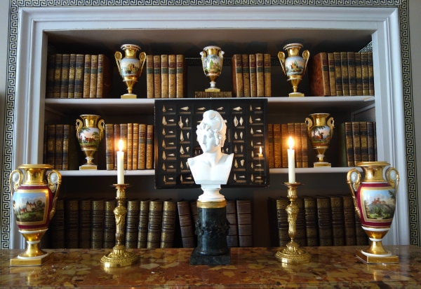 Pair of Louis XVI style ormolu candlesticks - 19th century