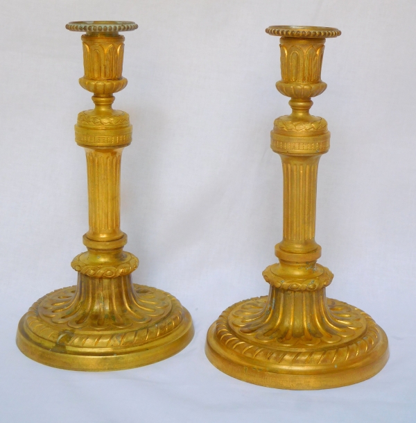 Pair of imperial candlesticks - Louvre Palace - Louis XVI style, Napoleon III period circa 1860