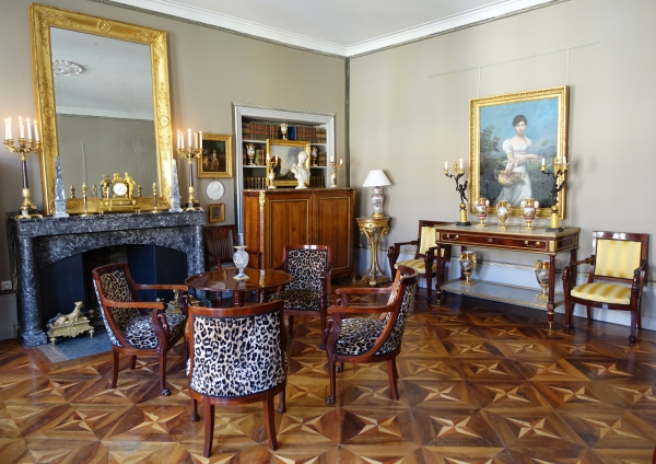 Pair of patinated bronze and ormolu candelabras, early 19th century circa 1830