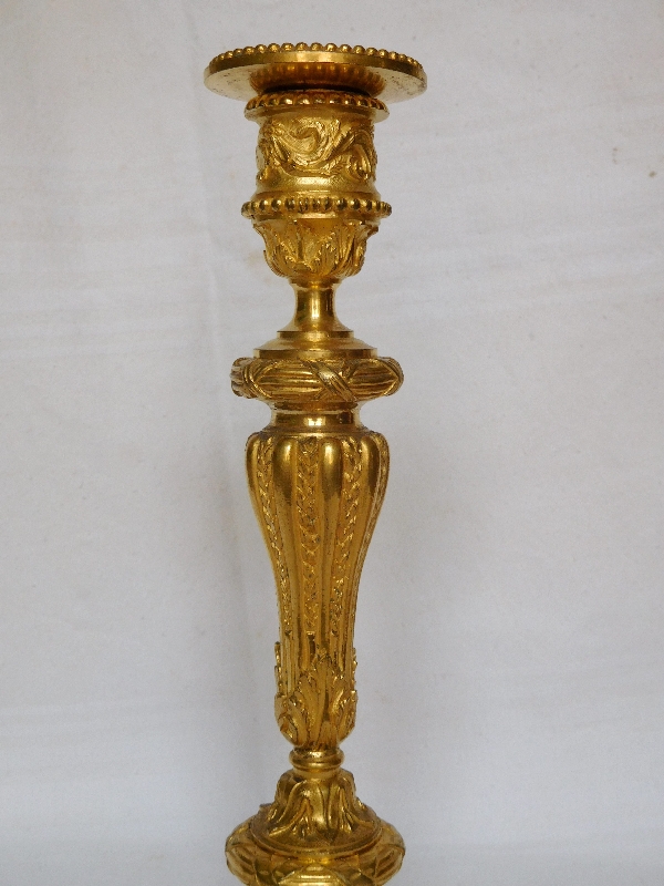 Pair of ormolu candlesticks - Louis XVI style