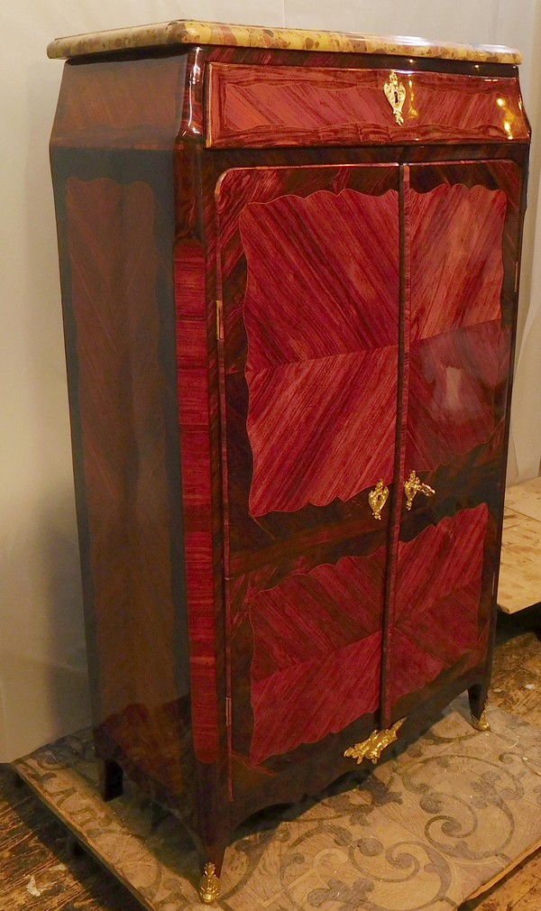 Marquetry cupboard, Louis XV period (18th century), Fromageau stamp
