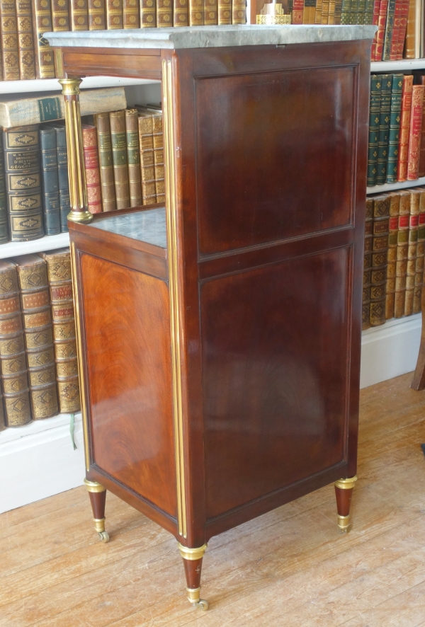 Mahogany washstand for a man, blue Turqui marble, Louis XVI Directoire period - 18th century