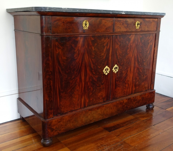 Buffet de salle à manger en acajou, bronze doré, marbre bleu Turquin - époque Restauration