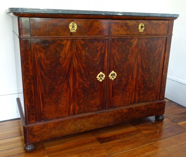 Buffet de salle à manger en acajou, bronze doré, marbre bleu Turquin - époque Restauration