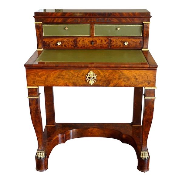 Empire mahogany and ormolu writing desk, early 19th century