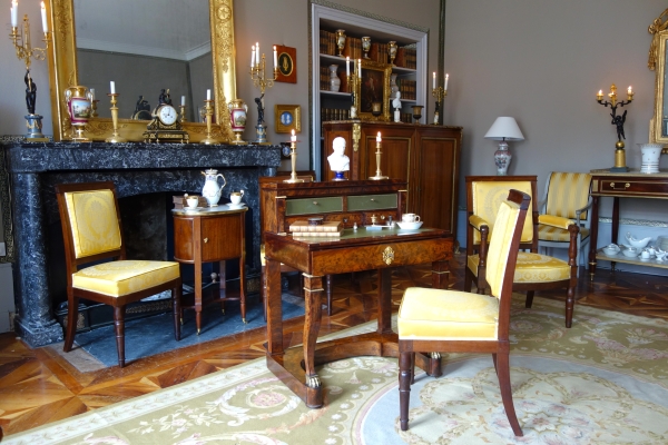 Empire mahogany and ormolu writing desk, early 19th century