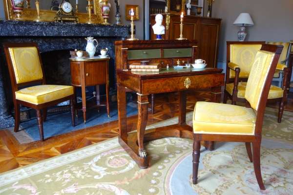 Empire mahogany and ormolu writing desk, early 19th century