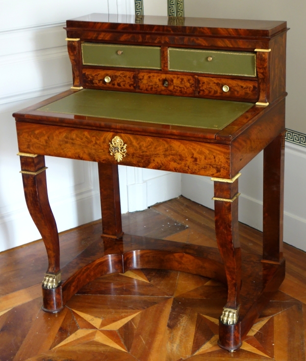 Empire mahogany and ormolu writing desk, early 19th century