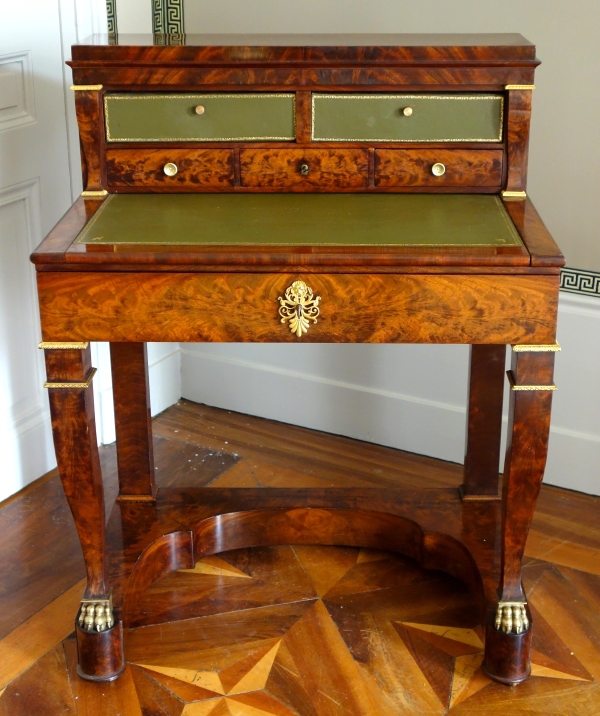 Empire mahogany and ormolu writing desk, early 19th century