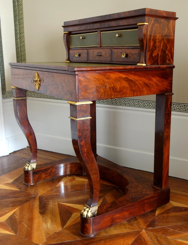 Empire mahogany and ormolu writing desk, early 19th century