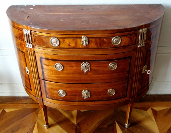 Fidelys Schey - Louis XVI half-moon shaped commode / chest of drawers, 18th century
