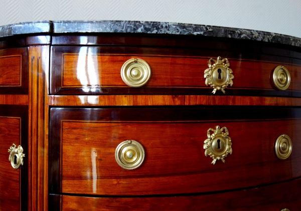 Large Louis XVI half-moon shaped commode / chest of drawers, 18th century