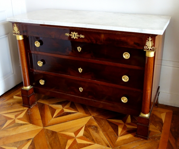 French Empire mahogany & ormolu chest of drawers / commode, early 19th century