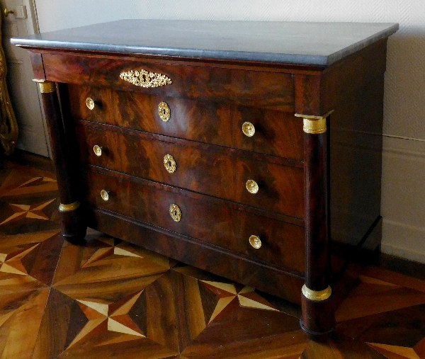 Empire mahogany commode / chest of drawers, France, early 19th century circa 1820
