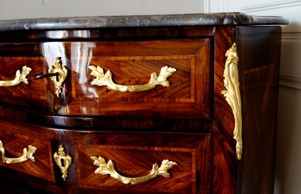 JB Galet : Louis XV marquetry chest of drawers / commode - stamped
