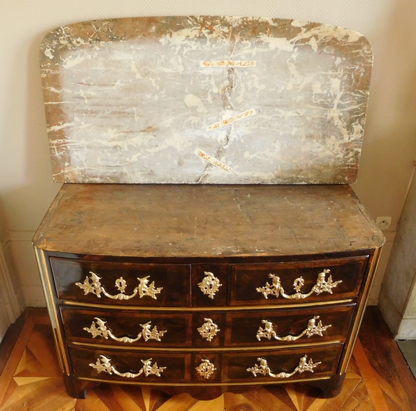 French Regency violet wood commode stamped Chevallier