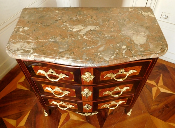 Jean Holthausen : Louis XV marquetry commode / chest of drawers - stamped - 80cm wide