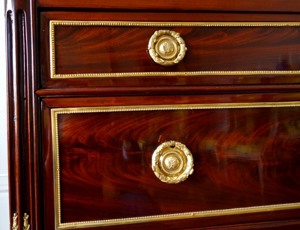 Stockel : Louis XVI mahogany & ormolu chest of drawers - late 18th century - stamped