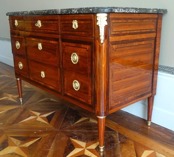 Louis XVI rosewood marquetry commode / chest of drawers - signed Sar