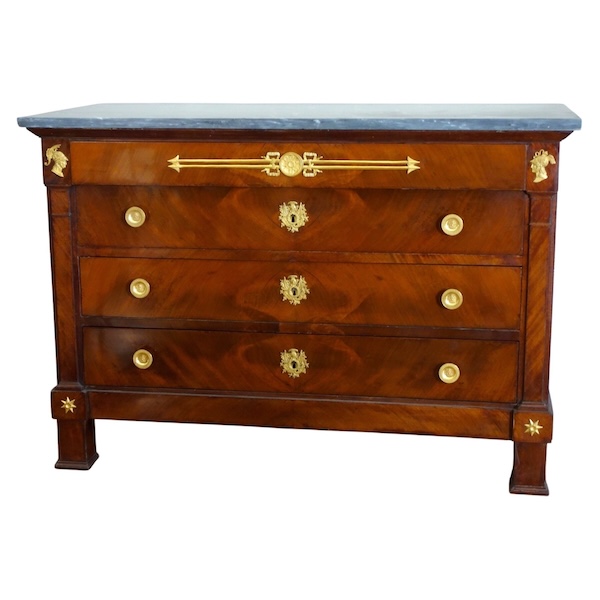 Jacques Muller - Empire mahogany and ormolu commode / chest of drawers - stamped