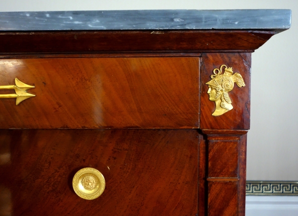 Jacques Muller - Empire mahogany and ormolu commode / chest of drawers - stamped
