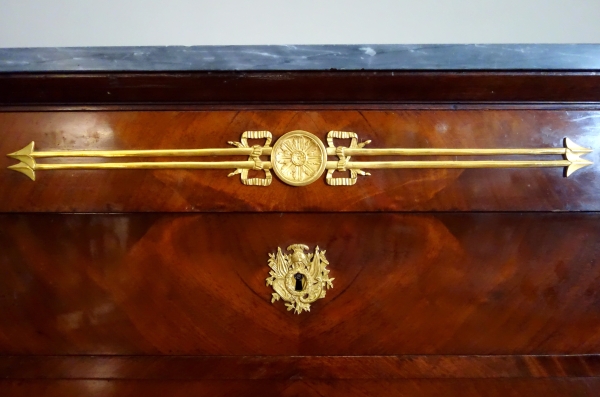 Jacques Muller - Empire mahogany and ormolu commode / chest of drawers - stamped