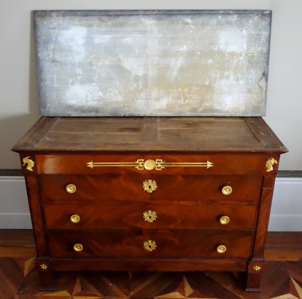 Jacques Muller - Empire mahogany and ormolu commode / chest of drawers - stamped