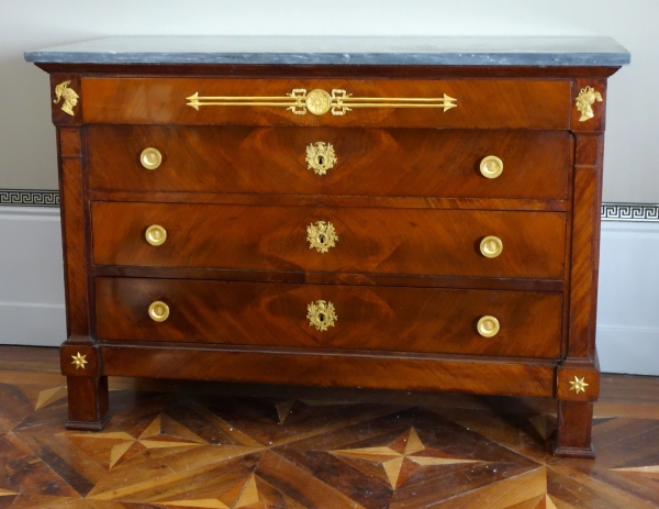 Jacques Muller - Empire mahogany and ormolu commode / chest of drawers - stamped