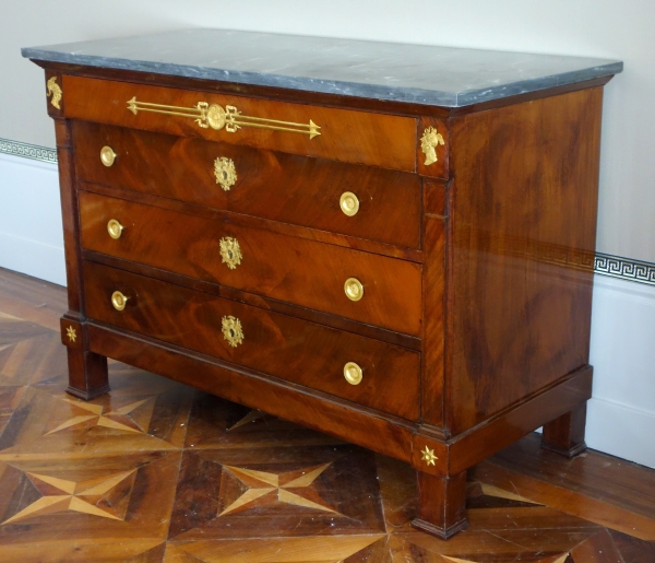 Jacques Muller - Empire mahogany and ormolu commode / chest of drawers - stamped