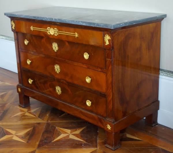 Jacques Muller - Empire mahogany and ormolu commode / chest of drawers - stamped