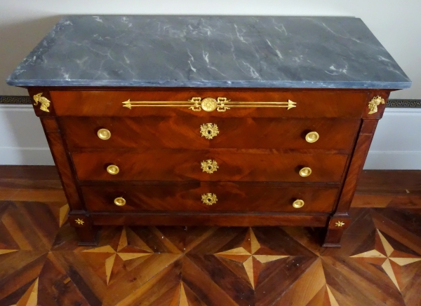 Jacques Muller - Empire mahogany and ormolu commode / chest of drawers - stamped