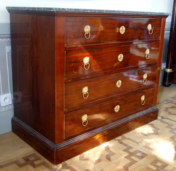 Early 19th century mahogany and ormolu commode / chest of drawers stamped Jeanselme