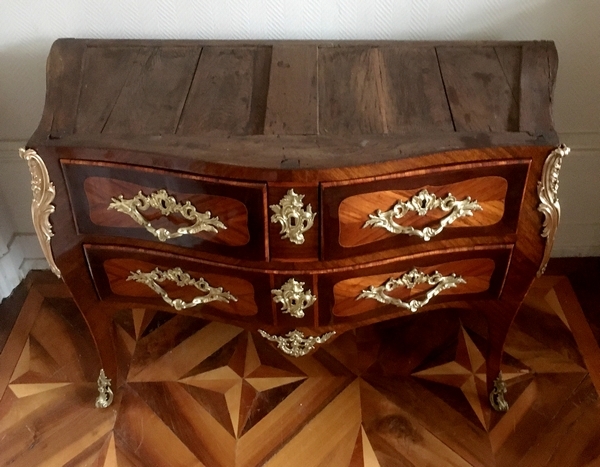 JB Galet - Louis XV marquetry commode, mid 18th century, stamped