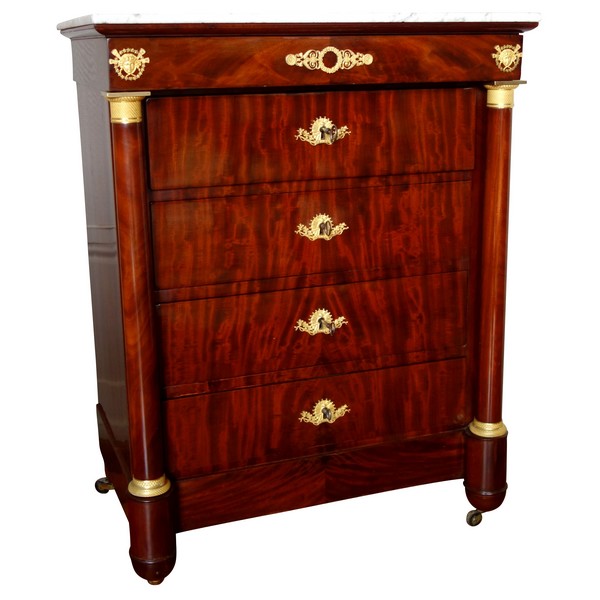 Empire mahogany and ormolu dressing table / commode - early 19th century