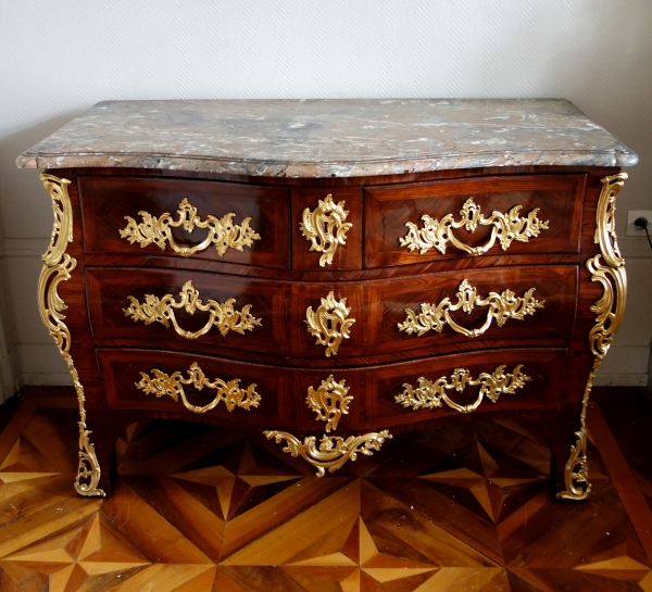 IB Gautier : Louis XV violetwood commode / chest of drawers - 18th century circa 1750 - stamped