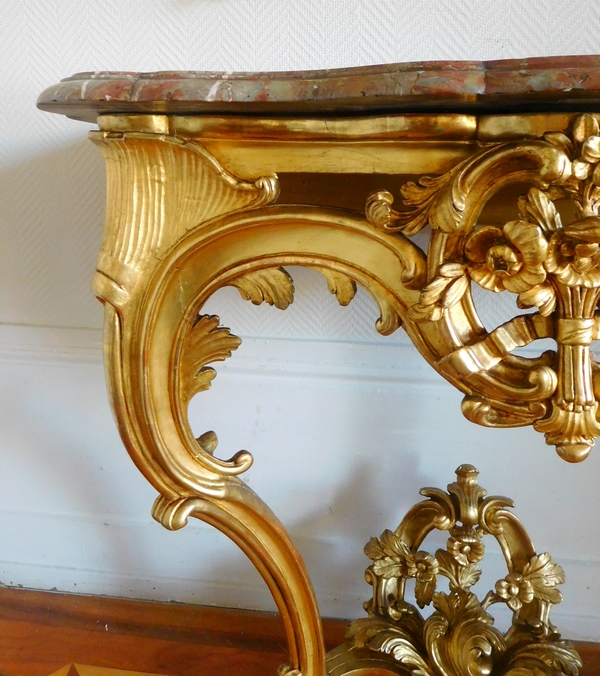 Console d'applique en bois doré d'époque Louis XV, vers 1760