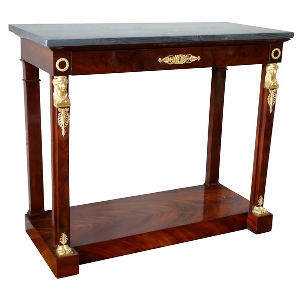 French Consulate mahogany and ormolu console, early 19th century circa 1800
