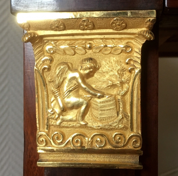 Console d'époque Consulat Empire en acajou et bronzes dorés au mercure