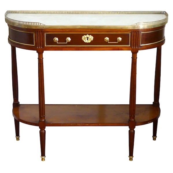 Louis XVI mahogany half-moon shaped console, 18th century