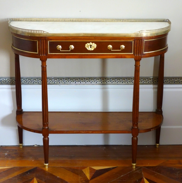 Louis XVI mahogany half-moon shaped console, 18th century
