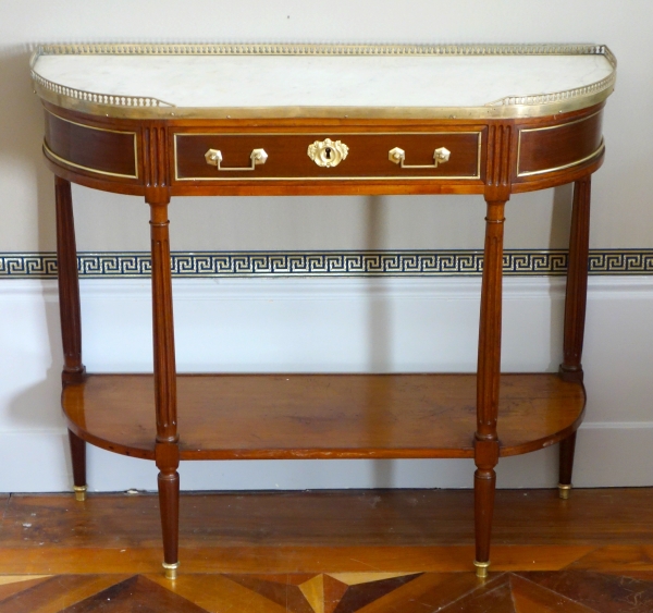 Louis XVI mahogany half-moon shaped console, 18th century