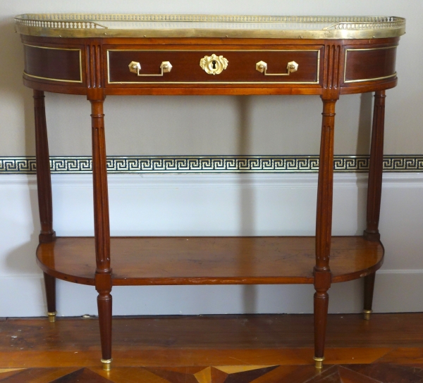 Louis XVI mahogany half-moon shaped console, 18th century