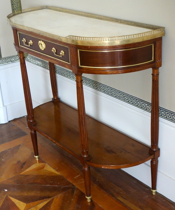Louis XVI mahogany half-moon shaped console, 18th century